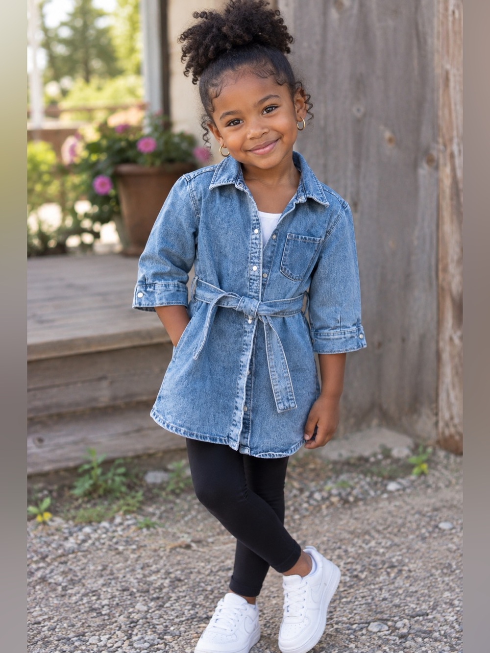 H&M Kids Light Wash Denim Jacket - Size 6 (5-6Y)